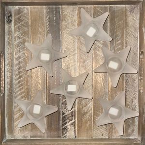 Crate & Barrel Star tealight frost x6